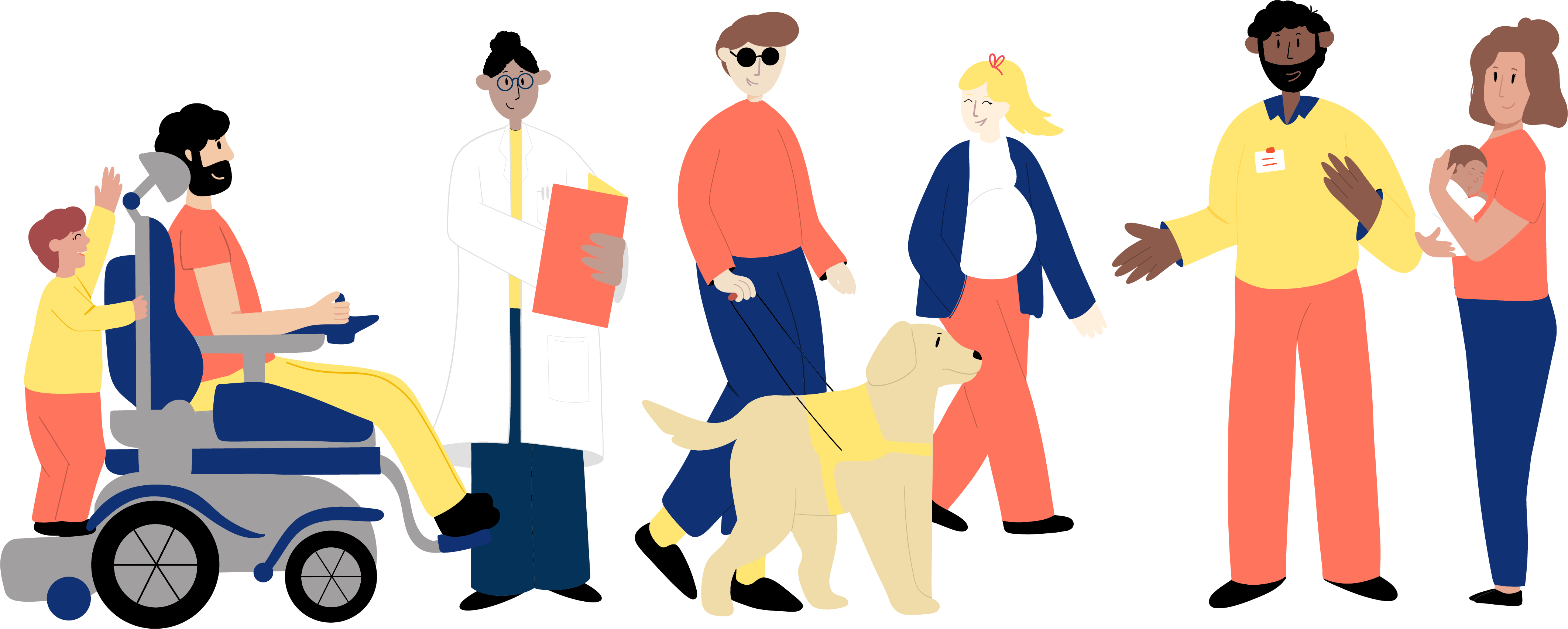 Illustration représentant des personnes en situation de handicap