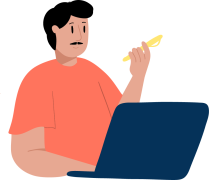 Illustration d'une personne utilisant un ordinateur